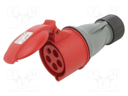 Connector: AC supply 3-phase; plug; female; straight; for cable