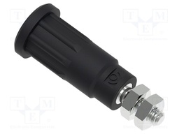 Connector: 2mm banana; socket; 10A; 28.3mm; black; M3; insulated