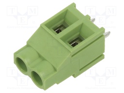 PCB terminal block; angled 90°; 6.35mm; ways: 2; on PCBs; terminal