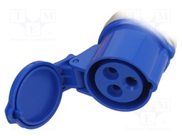 Extension lead; Sockets: 1; rubber; black; 3x2,5mm2; 5m; 16A