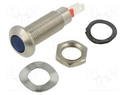 Indicator: LED; flat; 5÷6VDC; Cutout: Ø8.1mm; IP67; stainless steel