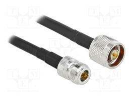 Cable; 3m; N male,N female; black; Øcable: 7.5mm; 50Ω