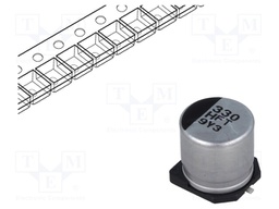 Capacitor: electrolytic; low impedance; 330uF; 50VDC; Case: G; FT