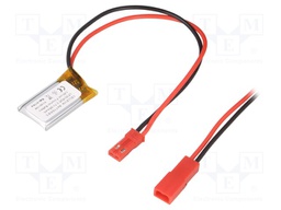 Re-battery: Li-Po; 3.7V; 85mAh; Leads: cables; 3x15x25mm