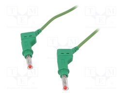 Test lead; silicone; 0.5m; green; 32A; Type: with sliding cover