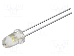 LED; white; 5mm; 120000mcd; 8°; Front: convex; 2.7VDC; No.of term: 2