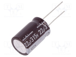 Capacitor: electrolytic; low impedance; THT; 22uF; 315VDC; ±20%