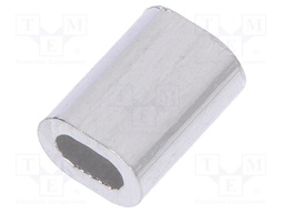 Ferrule; aluminium; for rope; Ørope: 1mm; L: 5mm