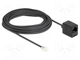 Cable: telephone; RJ11 plug,RJ45 socket; 10m; black; 28AWG