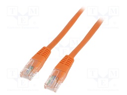 Patch cord; U/UTP; 5e; solid; CCA; PE; orange; 1m; 26AWG