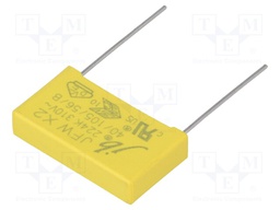 Capacitor: polypropylene; X2,suppression capacitor; 220nF; 22mm