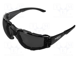 Safety spectacles; Lens: darkened; Resistance to: UV rays