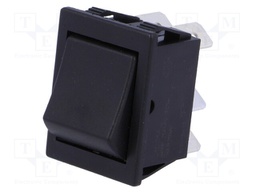 ROCKER; DPDT; Pos: 2; ON-(ON); 16A/250VAC; black; none; Body: black