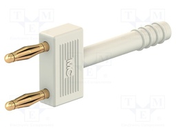 Stackable safety shunt; 2mm banana; banana 2mm plug x2; white