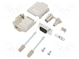 D-Sub HD; PIN: 15; male; shielded,metalized; straight; soldering