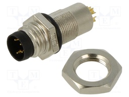 Connector: M8; male; PIN: 4; for panel mounting,rear side nut