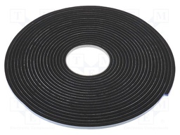 Tape: sealing; W: 6mm; L: 12m; D: 6mm; black; acrylic; PVC foam; 170%