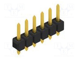 Connector: pin strips; pin header; male; PIN: 6; 2.54mm; THT; 1x6
