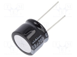 Capacitor: electrolytic; THT; 68uF; 200VDC; Ø20x15mm; Pitch: 10mm