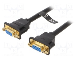 Cable; D-Sub 15pin HD plug,both sides; Len: 1m; black; Core: Cu