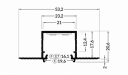 Profiles for LED modules; recessed; natural; L: 1m; aluminium