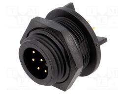 Connector: circular; socket; male; PIN: 8; w/o contacts; IP68; 125V