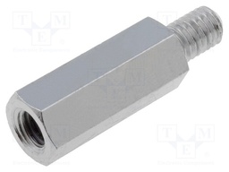 Screwed spacer sleeve; Int.thread: M5; 20mm; Ext.thread: M5; brass