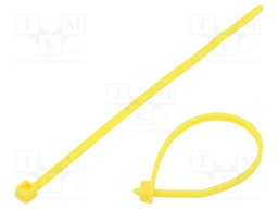 Cable tie; L: 100mm; W: 2.45mm; polyamide; 80N; yellow; Ømax: 22mm