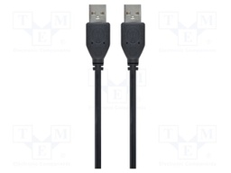 Cable; USB 2.0; USB A plug x2; 1.8m; black; 480bps