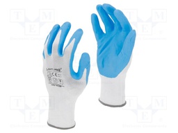 Protective gloves; Size: 10; white-blue; tag