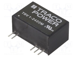 Converter: DC/DC; 1W; Uin: 19.2÷28.8V; Uout: 12VDC; Uout2: -12VDC