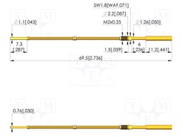 Test needle; Spring compression: 5mm; 5.5mm; 5A; steel; Ø: 1.9mm
