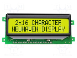 Display: LCD; 16x2; yellow-green; 74.5x30.7mm; LED; 5V