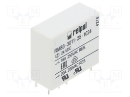 Relay: electromagnetic; SPDT; Ucoil: 24VDC; 16A/250VAC; 16A/24VDC