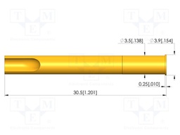 Test probe socket; gold-plated; KS-103; Flange height: 0.25mm
