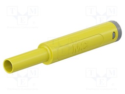 Connector: 4mm banana; socket; 32A; 1kV; yellow; gold-plated; 3.9mm