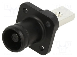 Socket; DC supply; male; PIN: 1; for panel mounting; screw; black