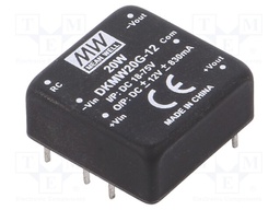 Converter: DC/DC; 20W; Uin: 18÷75V; Uout: 12VDC; Uout2: -12VDC; 18g