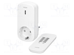 Power socket; plug-in; 230VAC; IP20; 25m; white; Schuko