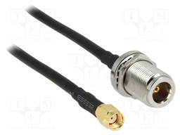 Cable; 1.5m; N female,RP-SMA male; black; 50Ω