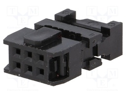 Plug; IDC; female; PIN: 6; IDC; for ribbon cable; 1.27mm; gold flash