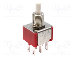 Switch: push-button; Pos: 2; DPDT; ON-(ON); Leads: for soldering