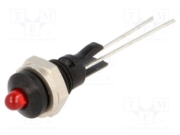 Indicator: LED; prominent; Cutout: Ø6mm; for PCB; brass; ØLED: 3mm