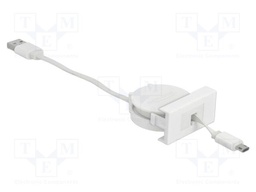 USB module; Easy 45; USB A plug,USB B micro plug; white; 480Mbps