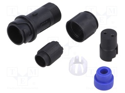 Connector: circular; plug; female; PIN: 2; w/o contacts; for cable