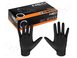 Protective gloves; Size: M; black; nitryl; 100pcs.