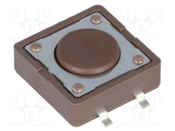Microswitch TACT; SPST-NO; Pos: 2; 0.05A/12VDC; SMT; none; 1.6N