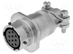 Connector: circular; PT; plug; female; PIN: 10; with cable clamp