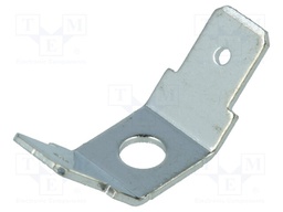 Terminal: flat; 6.3mm; 0.8mm; 2 x male; M4; double; screw; brass