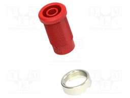 Connector: 4mm banana; socket; red; m3 hole; insulated